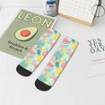 thumbnail image 7 of Pofeuu Bright Peach Print 30cm Socks, Adult Running Hiking Socks for Youth and Adult, 7 of 7