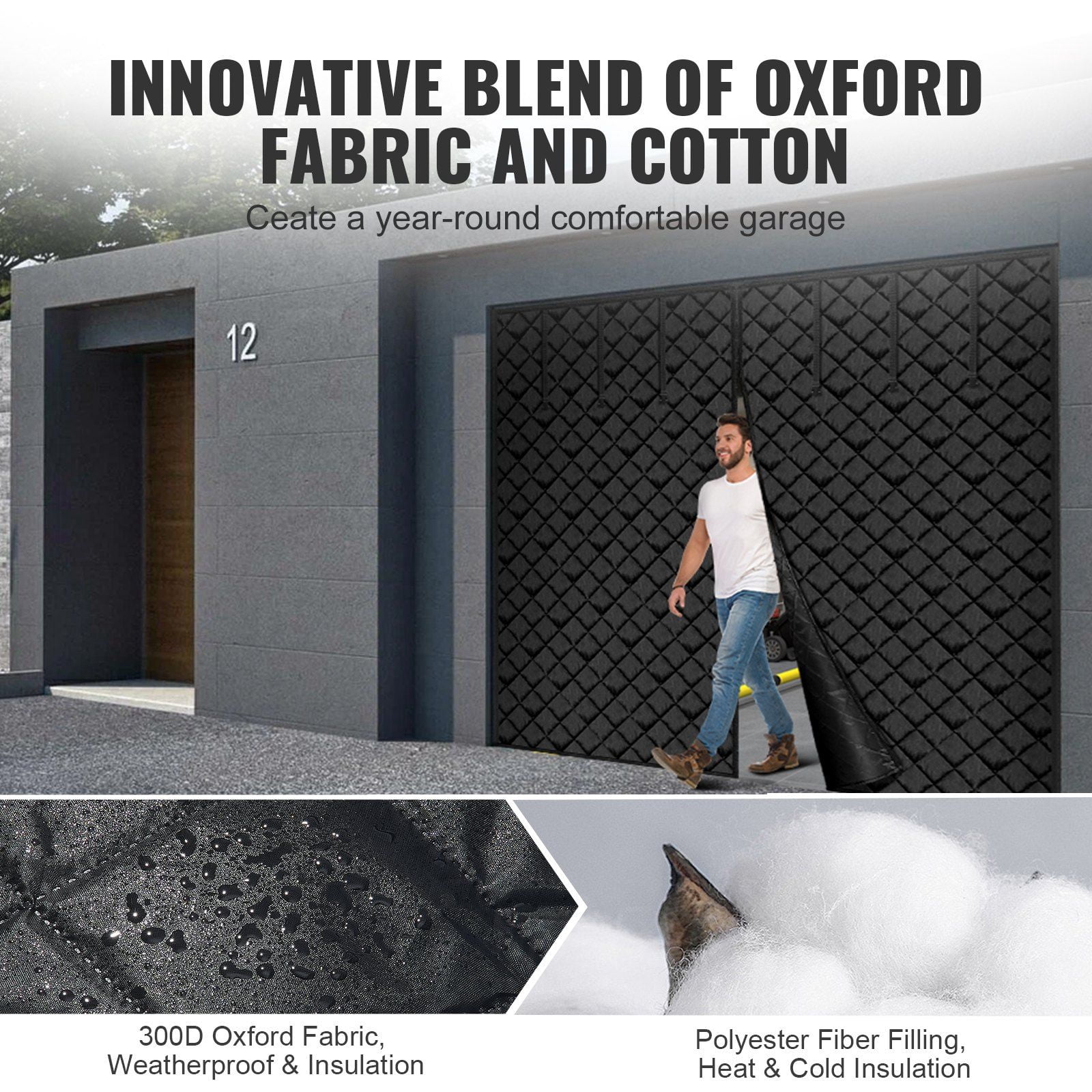 Garage Door Insulation Kit for Winter 8.3 x 7.15 ft – Thermal Barrier Screen to Block Cold Air