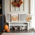 thumbnail image 2 of Hello Pumpkin Hello Fall Throw Pillow Covers 18x18 Set of 4 Neutral Floral Grey Plaid Outdoor Farmhouse Autumn Fall Decorations Decorative Throw Pillows Cases for Home Bedroom Couch Decor, 2 of 6