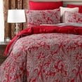 thumbnail image 2 of Bohemio Paisley Edredón Funda King Size Set Boho Damasco Medallón Ropa de Cama, 2 of 8