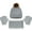 Grey, variant on PEAK 2 PEAK 3-Piece Pink Hat, Glove and Scarf Set For Girls and Boys Ages 1-5 Years - Fleece Lined