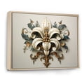 thumbnail image 2 of Designart "Fleur-De-Lis Capturing the Stylized Lily II" Floral Floater Framed Wall Art Living Room, 2 of 7