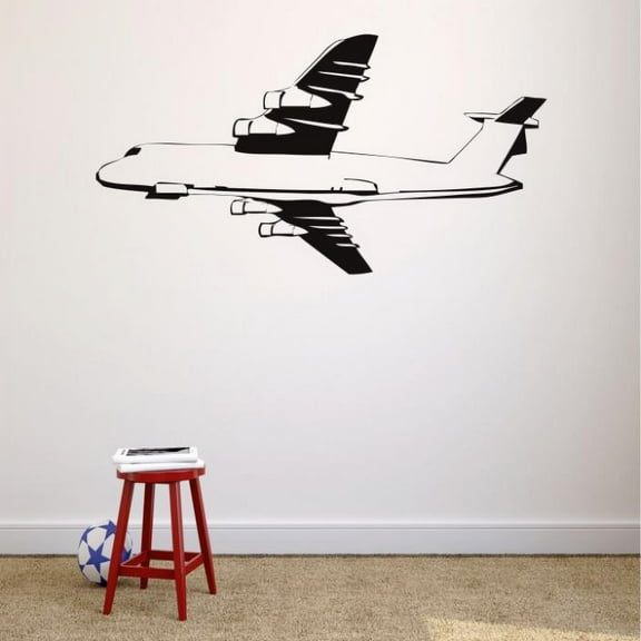 Custom Designs Flying Airplane Silhouette 16x24 Inches