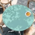 thumbnail image 3 of Solid Color Round Fitted Table Cover Light Cyan Waterproof Table Cloth with Elastic Edge Wipeable Tablecloth for Picnic Camping Party Fits 45"-54" Diameter, 3 of 8