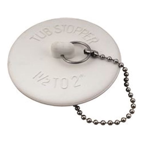 RUBBER BATHTUB STOPPER WITH 15 IN. METAL CHAIN, PACK OF 5 per 7 Pack