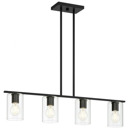 Access Lighting 62586LEDDLP-MBL-CLR 32W Oslo LED Linear Pendant, Matte Black