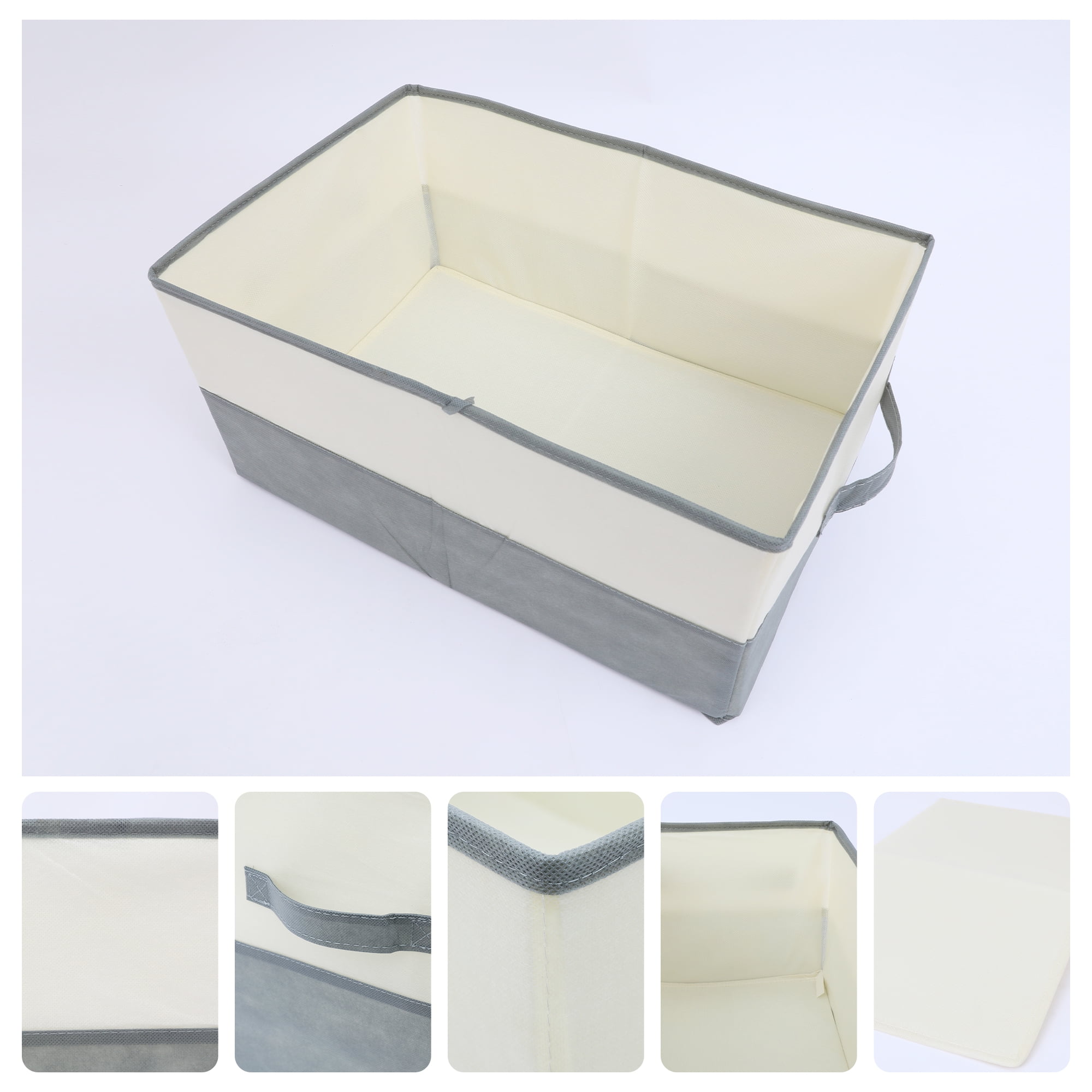 Unique Bargains Fabric Storage Cube Storage Bin Storage Basket Grey 17.8*12*9in