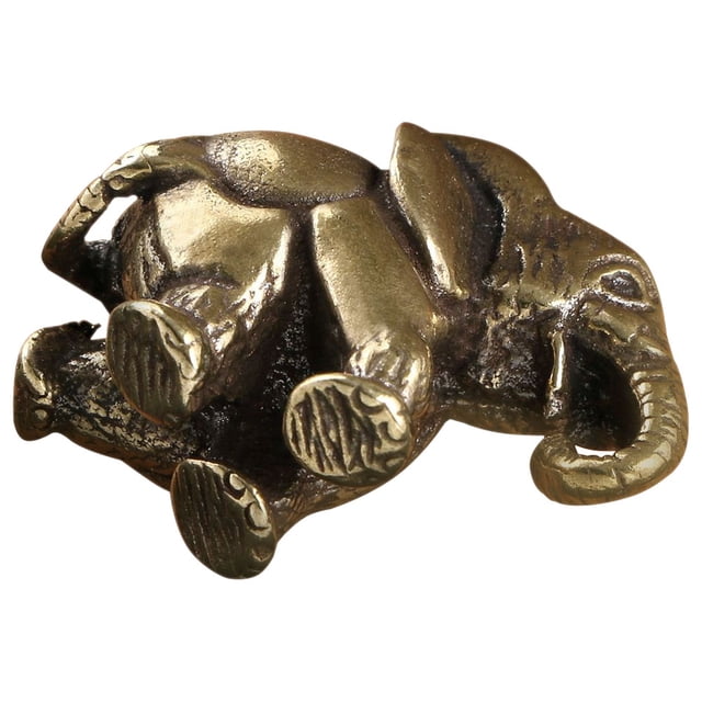 WEUVEB Elefante Decorativo De Latón Dorado Con Detalles Artesanales Para Acento Sofisticado En Espacios