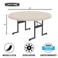 thumbnail image 3 of Lifetime 60-Inch Round Folding Tables - 10 Pack Professional Grade, Almond (880313), 3 of 13