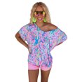 thumbnail image 4 of Women's Sky Blue Loose Painted Floral Tee, 4 of 9