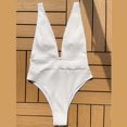 thumbnail image 3 of Gibobby Trajes de Baño para Mujer Verano damas sexy bikini color sólido monos traje de baño playa traje de baño(Blanco,M), 3 of 5