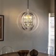 thumbnail image 2 of AloaDecor 4-Light Modern Clear Globe Ghost Chandelier with Crystal and Champagne Candlestick - W:15.7", 2 of 5