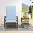 thumbnail image 2 of Cozyhom 2 Pieces Long Reclining Chaise with Thick Cushion and Side Table,Patio Lounge Set,Grey, 2 of 7