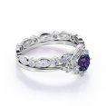 thumbnail image 3 of JeenMata Blooming 1.5 Carat Round Cut Lab Created Alexandrite and Moissanite Spring Wedding Ring Set - Eternity Band - 18k White Gold over Silver, 3 of 3