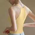 thumbnail image 6 of Baberdicy Built-in Bra Camisole - Women's Seamless Sleeveless Undershirt, Supportive Padded White Layering Tank Top (Yellow | XL), 6 of 6