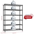 thumbnail image 5 of IZEUK 6-Tier Heavy Duty Metal Garage Rack, Adjustable Wire Shelf for Garage Office Warehouse, 17.7" D x 47.2" W x 82.7" H, 2100 lbs, Black, 5 of 7