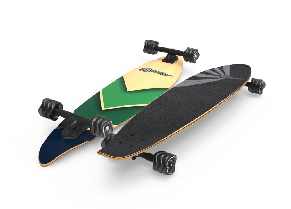 Green Fathom by Shark Wheel Rasta Cruiser Longboard Skateboard Complete