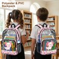 thumbnail image 4 of Whosucclay Watercolor Cherry Blossom with Gradient Salamander 17 Inch Clear Backpack for Girls Boys, Large Capacity Transparent Backpack for Middle School, 4 of 10