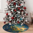 thumbnail image 5 of Sikiie Sunflower Castle Starry Sky 30-48 inches {designName} Print Christmas Tree Skirt Snowman Xmas Tree Skirt with Edge Christmas Decorations for Holiday Party30", 5 of 7