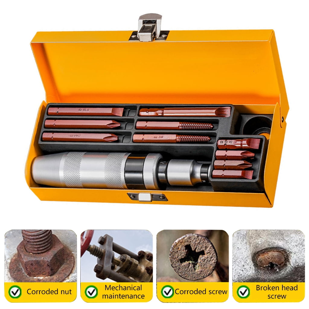 JZROCKER 12pcs Manual Impacts Driver Bit Set for Dismantling Rusty Screws Extracting Brokend Bolts Extracting Old Damaged Bolts