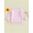 thumbnail image 4 of Suealasg Kids Girls Winter Knit Sweaters 6M 1T 2T 3T Little Girls Long Sleeve Flower Print Knit Pullovers Tops Autumn Casual Knitwear Clothes for Toddler Baby Girls, 4 of 9