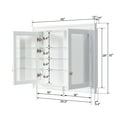 thumbnail image 4 of ANGELES HOME 40"x 32" Bathroom Medicine Cabinet with Dual Mirrors, Recessed Wood Medicine Cabinet with 6-Tier Adjustable Glass Shelves and 2 Soft-Close Door, 4 of 11