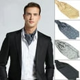 thumbnail image 4 of Anvazise Men's Classic Colorful Silky Satin Wedding Banquet Necktie Cravat Ascot Tie White, 4 of 13