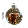 thumbnail image 2 of Clear Glass Christmas Balls with Exquisite Flower Hanging Loop,Snowflake Christmas Ball Ornaments with Sparkling Glitter,Animal Themed Christmas Tree Decorations for Holiday Home Christmas Decor-Cow, 2 of 7