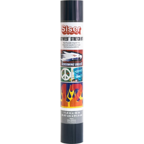 Siser EasyWeed Stretch HTV Vinyl 11.8"X36" Roll-Navy Blue