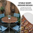 thumbnail image 2 of Brown Southwest Aztec Round Tablecloth for 55-60 Inch Tables, Fitted Table Cover with Elastic Edge, Farmhouse Vintage Geometric Waterproof Outdoor Table Cloth Protector for Patio Garden Dinner Picnic, 2 of 9