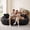 Black, variant on OMNIBERG 75" Oversized Velvet Loveseat Sofa, Boneless Floral Shaped Love Seat Couch with 3 Pillows for Living Room, Bedroom, Apartment, No Assembly, Beige