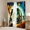 thumbnail image 3 of Castle Fairy 3D Garbage Truck Blackout Curtains Set of 2 (52x84 Each) for Boys, City Bin Print Window Curtains for Bedroom, Green Blue, 3 of 6