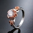 thumbnail image 3 of Temperament Rose Solitaire Diamond Mélange Closure RingThe Best Gift for A Loved One, 3 of 6