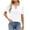 White, variant on Short Sleeve Workout Tops for Women Cotton Henley V Neck T Shirt Summer Trendy Dressy Puff Sleeves Blouse (Black XL)