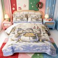 thumbnail image 2 of Manfei Happy Christmas Quilt King,Whimsical Animals King Coverlet Set,3pcs,1 Bedspread and 2 Pillowcases, 2 of 7