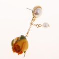 thumbnail image 3 of 1 Par De De Flores Naturales Naturales Preservados De Flores De Moda Macarena pendientes de flores de rosa cuelgan, 3 of 8