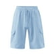 thumbnail image 5 of pstuiky Pantalones cortos para hombre, Pantalones cortos informales de verano para hombre, de color liso, con múltiples bolsillos y cordón para playa. Pantalones cortos cargo, 5 of 5
