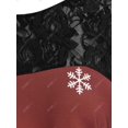 thumbnail image 3 of Más el tamaño de la Navidad del copo de nieve muñeco de nieve del cordón del yugo Pañuelo Tee Rosegal Mangas largas de talla grande, 3 of 5