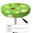 thumbnail image 4 of Bingfone Daisies And Ladybugs Padded Round Bar Stool Cover Cushion with Elastic Fabric Round Chair Seat - Daisies And Ladybugs, 4 of 7