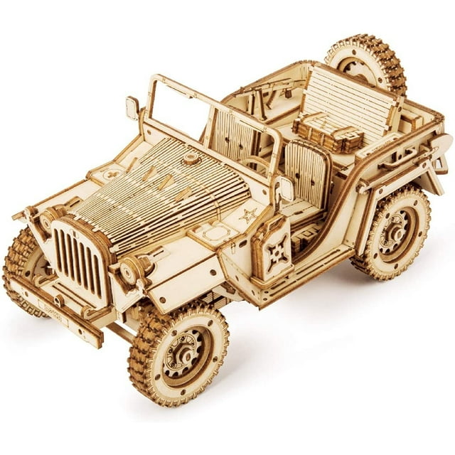 Modelo de coche Puzzle de madera a escala 1:18 HUOGUO para niños