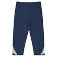 thumbnail image 3 of TAIAOJING Toddler Girls Yoga Pants With Lace Trim Comfortable Stretchy Solid Color Casual Capris For Everyday Wear School Outdoor Activities Summer Fall Leisure 8-9Y, 3 of 3