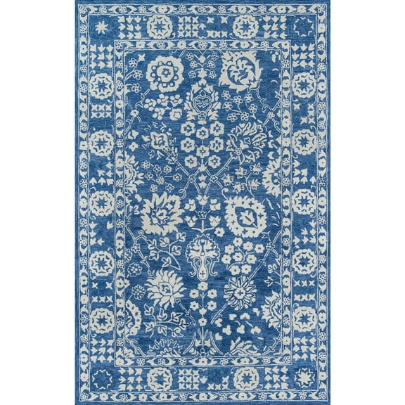 Momeni Cosette Wool Hand Tufted Blue Area Rug 5' X 8'