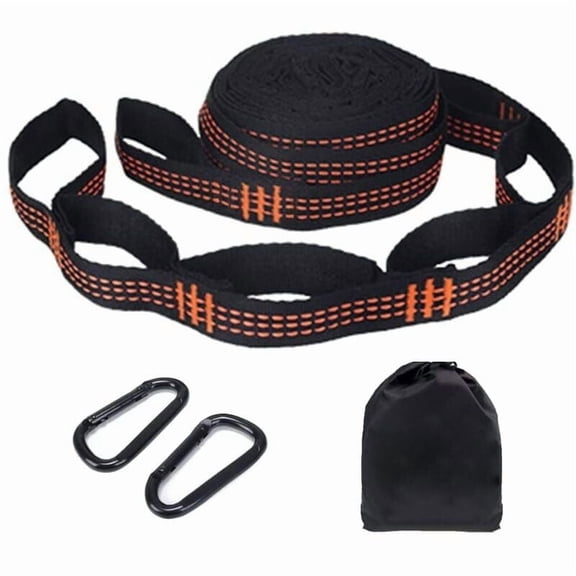 Tree Hammock Straps with 2 Hammock Ropes 280cm2.5cm and 2 Iron Carabiners Hammock Fixing Kit for Camping Swing with 200kg Load Capacity Tree Friendly