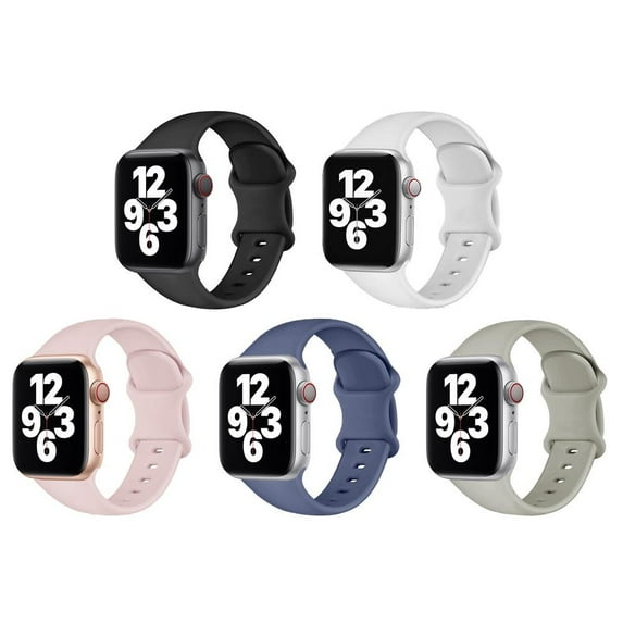 BXUXOHS 5Pack Silicoen Sport Band for Apple Watch Bands 44mm 45mm 41mm 40mm 38mm 49mm 42mm Women Men, Adjustable Elastic Wristbands Strap Accessories for iWatch Series Ultra 8 7 SE 6 5 4 3 2 1 Nike