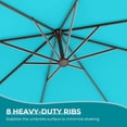 thumbnail image 7 of 10x10 FT Patio Cantilever Umbrella with Base Outdoor Large Square Tilting Offset Umbrellas for Poolside Deck (Turquoise Blue, 10x10 FT), 7 of 7