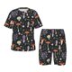 thumbnail image 1 of Fotbe Mushrooms Pijama Estampada de 2 Piezas para Niños – Ropa de Dormir de Manga Corta Cómoda para Niños y Niñas, Camiseta y Shorts de Algodón-Small, 1 of 6