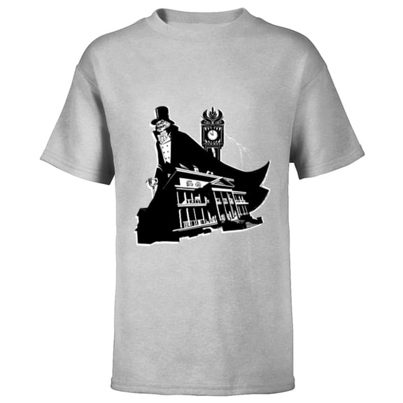 Disney Haunted Mansion Movie Hatbox Ghost Grandfather Clock - Short Sleeve T-Shirt for Kids - Customized-Athletic Heather