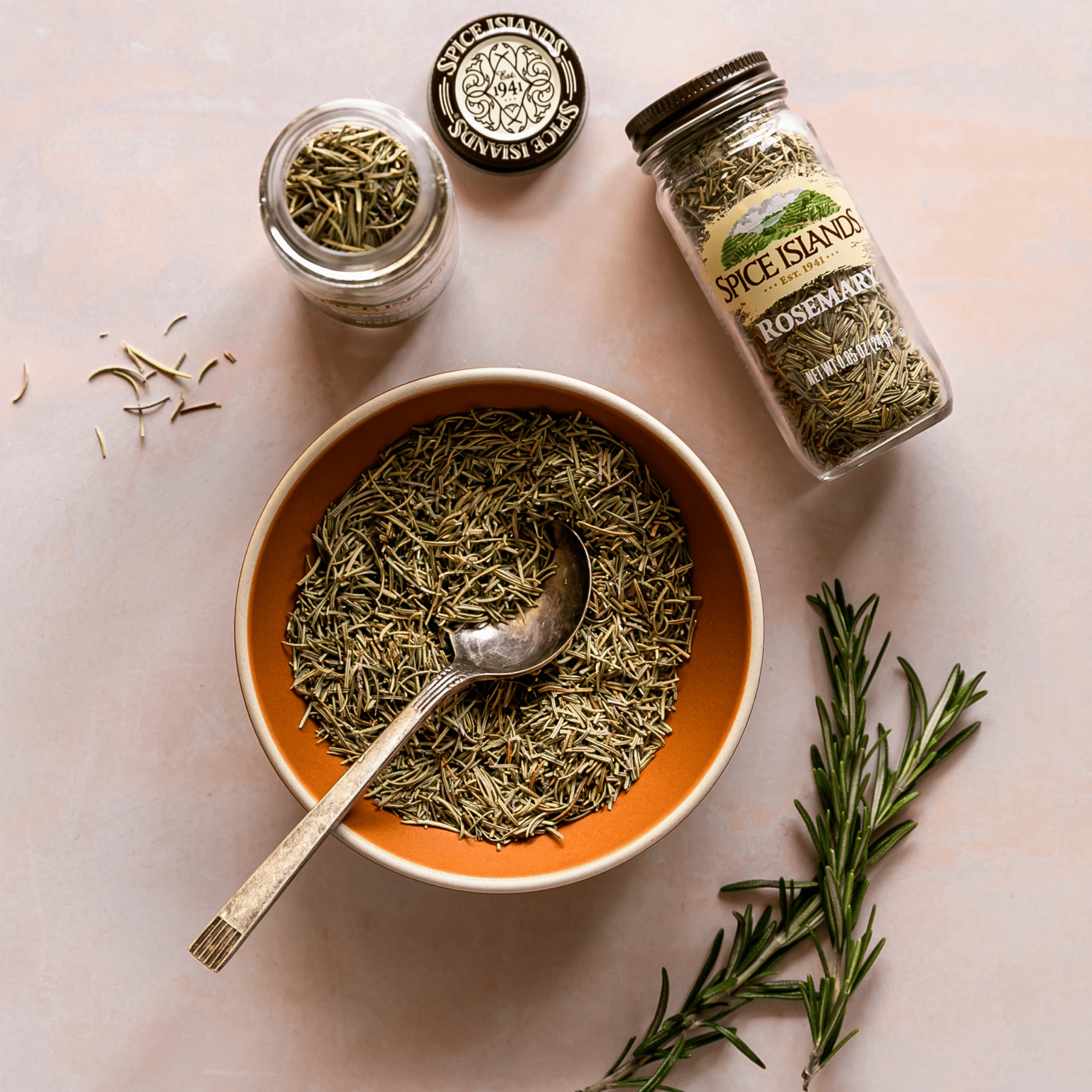 (3 pack) Spice Islands Crushed Rosemary, Kosher, 1.25 oz