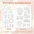 thumbnail image 2 of 1 Set Water Soluble Embroidery Patterns for Beginners 4 Sheets with 30pcs Papaver Rhoeas Patterns Wash Away Embroidery Pattern Stabilizer for Hand Sewing Lover Women Adults, 2 of 7