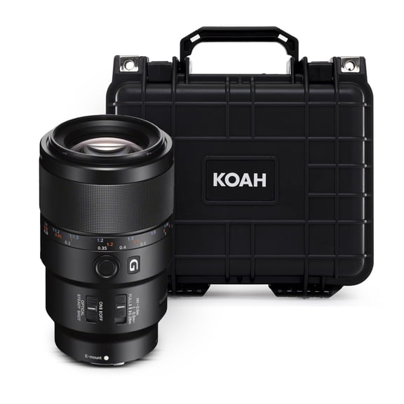 Sony FE 90mm f/2.8 Macro G OSS Full-Frame E-Mount Macro Lens Bundle with Weatherproof Hard Case (2 Items)